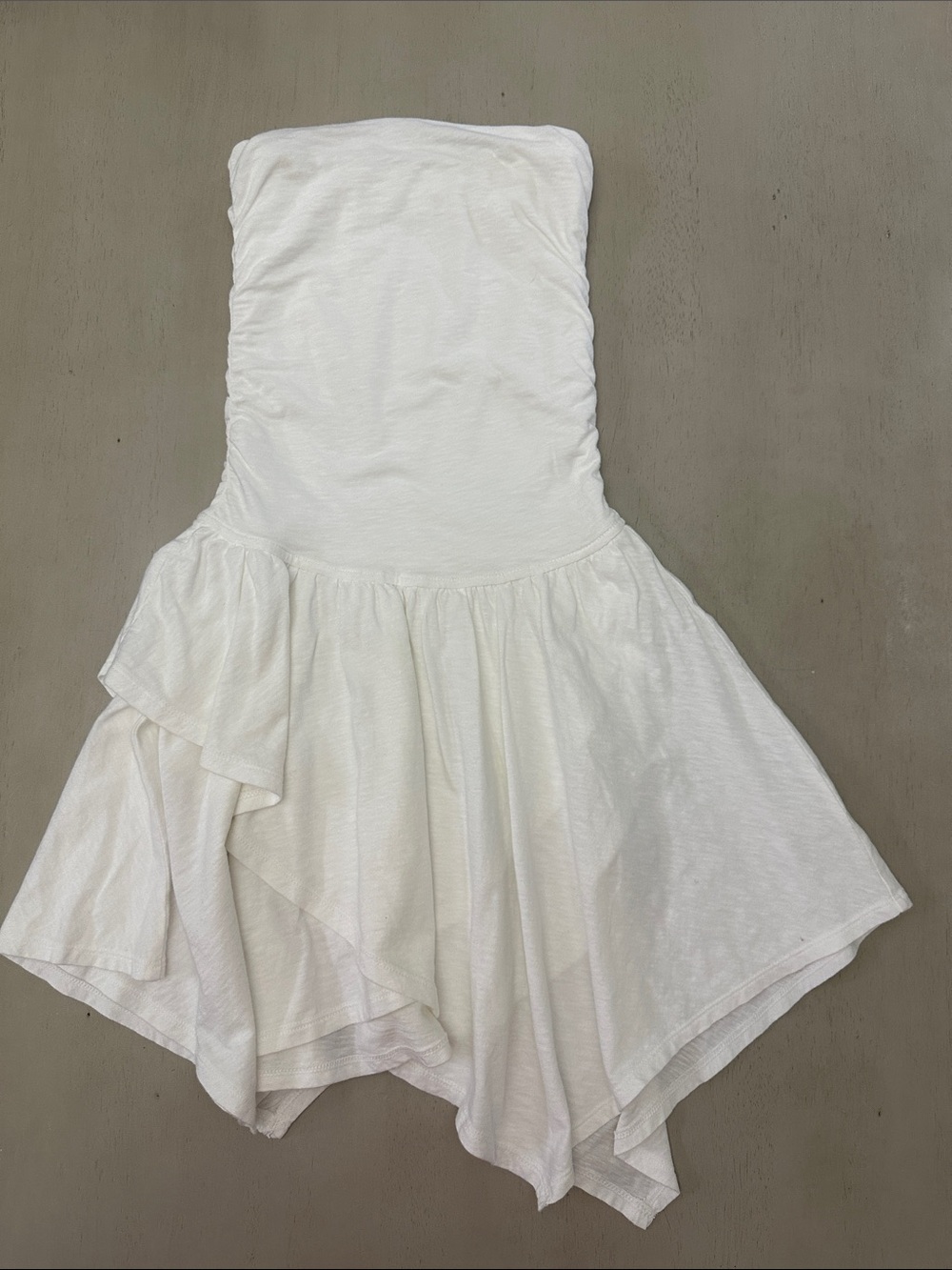 Aerie White Strapless Handkerchief Mini Dress - Size XXS - new w/tags